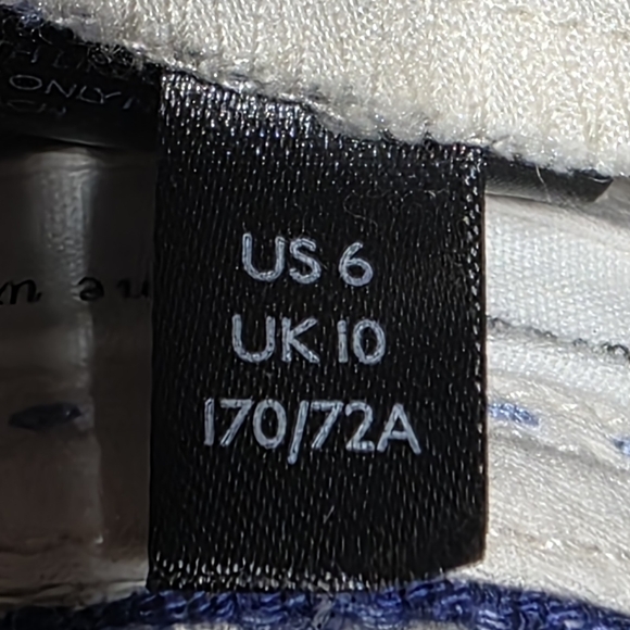 ANTHROPOLOGIE THE ESSENTIAL SLIM TROUSERS PANTS BLUE WHITE SZ 6 - Picture 9 of 11